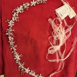 Floral Bridal belt with Ribbon